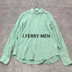 【J.FERRY MEN】シャツ 麻混 グリーン 長袖 メンズのサムネイル