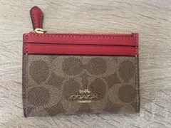 COACH パスケース ブラウン レッド