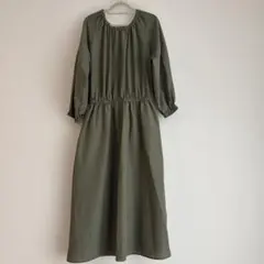 匿名配送green label relaxingバンドネックギャザー ワンピース