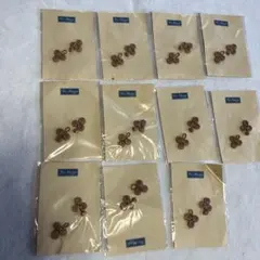 チャイナボタン　フロッグボタン　ブロンズ花形ボタン 11個セット