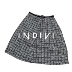 NDIVI ツイード調フレアスカート モノトーン 日本製 Mのサムネイル