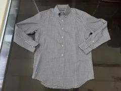 ユナイテッドアローズ ギンガムチェック柄BD長袖ドレスシャツ白&紺size42のサムネイル
