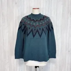 【SevendaysSunday】長袖ニット セーター ハイネック グリーン