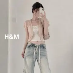 H&M 半袖 ボレロカーディガン ピンク 海外ガール Y2K フェアリーグランジのサムネイル