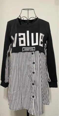 VALUE ストライプ 長袖トップス