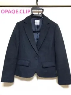 オペークドットクリップ　レディース　ジャケット　S  ネイビー　紺色　ワールド