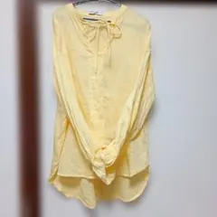 リネン100%　NAUW CLOSET リネン 長袖ブラウス　麻　カットソーのサムネイル