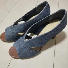 a*c様 REGAL デニム オープントゥパンプス 日本製 24cmのサムネイル