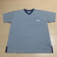 FILA フィラ メンズ Vネック Tシャツ グレー Ｌサイズ