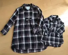 Grobal work Shuca チェックシャツチュニック　親子コーデ