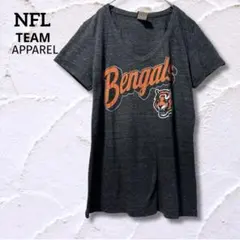 NFL ベンガルズ Tシャツ Vネック 半袖 チームロゴ L チャコールグレーのサムネイル