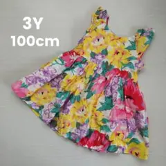 100cm babyGAP 大花 総柄 ワンピース 3Yのサムネイル