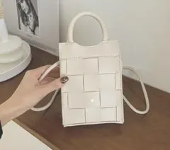 【大人気】】ミニショルダーバッグ ハンドバッグ 2WAY 斜めがけ 編込