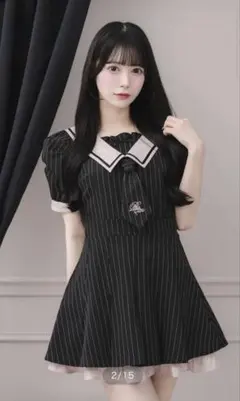 pium ピウム ネクタイ付きレイヤードミニワンピース - メルカリ