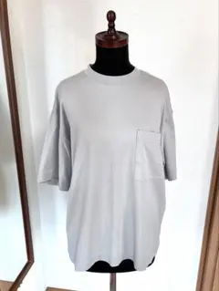 無印良品 Tシャツ ポケット付き ライトグレー XXS〜XS ゆったりサイズ
