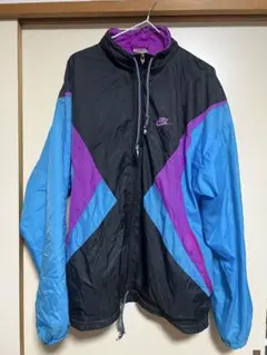 90's NIKE Nylon Jacket 銀タグ スウッシュロゴ 刺繍