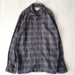 メンズ 美品 コンバース フルジッパー トップス シャツ L グレー チェック