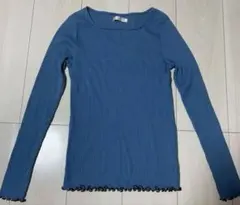 ✅ 価格が下がりました✅ 黒リブ編み長袖Tシャツ