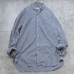 【USA製】Steven Alan ギンガムチェック　長袖シャツ ブルー　Sのサムネイル