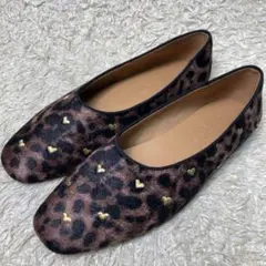 『未使用級』ルタロン ハート 刺繍 フラットパンプス スリッポン　23.5