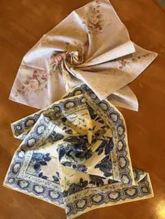 ラルフローレン 花模様ハンカチーフ 2枚セット