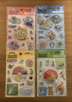 韓国ダイソー限定 ポケモン ステッカー 4枚セット ピカチュウ