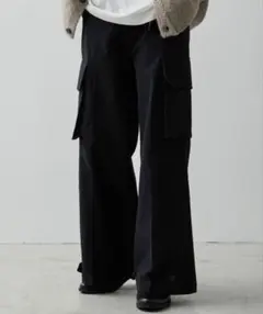 【CLEL】ミリタリーフレアカーゴパンツ（ブラック）