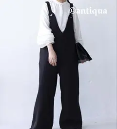 ⭐︎お値下げ☆アンティカ　ブラック サロペット Lサイズ