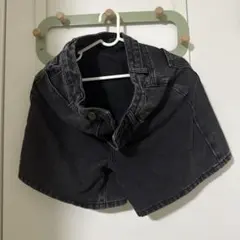 ダークグレー デニム ショートパンツ