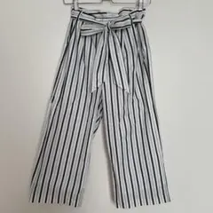 グリーンレーベル　ストライプワイドパンツ