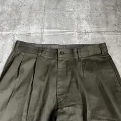 90s vintage ツータック チノパン スラックス LL ダークカーキ