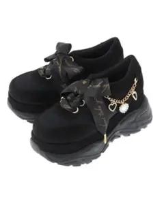 リズリサ lizlisa サイドチャーム厚底スニーカー ブラック Mサイズ