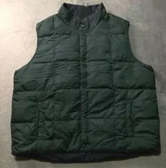 LANDS' END ランズエンド ダウンベスト リバーシブル 緑 紺 XL