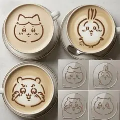 ちいかわ　ステンシル4枚セット♡ラテアート　パンケー　キャラ弁