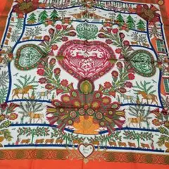 HERMES スカーフ カレ ハート柄 花柄