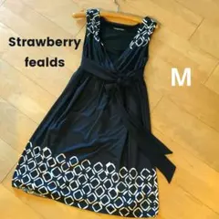 ストロベリーフィールズstrawberryfealds白☓黒ワンピースリボンつき