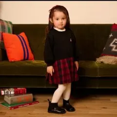 petit main チェック　ドッキング　ワンピース 100 女の子