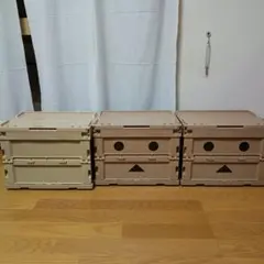 折りたたみコンテナ（蓋付）20L　ダンボーｘ2　ライトサンドｘ1