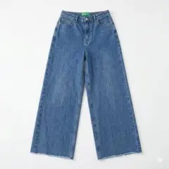 【BENETTON】ベネトン ワイドデニム 28 美品　ブルーのサムネイル