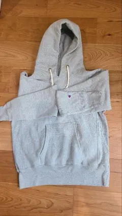 チャンピオン リバースウィーブパーカー グレー 赤単色タグ Mサイズ