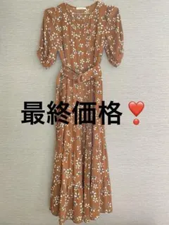 REDYAZEL 花柄パフスリーブワンピース