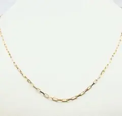 K18YG無垢】ペーパークリップ ゴールドネックレス 重さ約2.42g - メルカリ