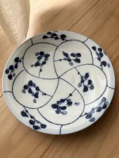 青い花柄の陶器皿 10枚セット