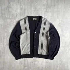 【60s vintage】アクリルカーディガン　シャギー　ツートン　グランジ