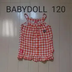 BABYDOLL トップス ダブルガーゼ キャミソール チェック柄 120cmのサムネイル