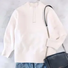 ユナイテッドアローズ フォックス カシミヤ ハイネック ニット オフオワイト