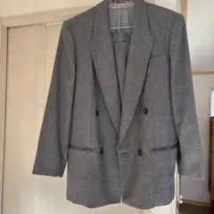DAKSウール100%グレー ダブルブレストジャケット 11サイズ