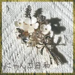 ブーケ ブローチ 花束 パール風 ゴールド オケージョン フォーマル