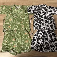 甚平　柴犬＆格子柄　２枚セット