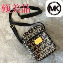 人気 美品 マイケルコース ショルダーバッグ キャンバス MK シグネチャー 茶